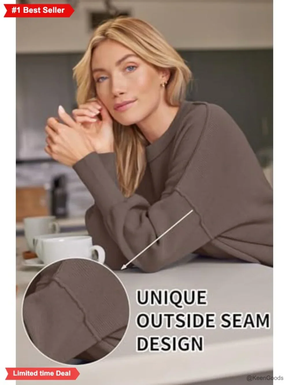 Oversized Crewneck Sweater Women Fall Winter Tunic Pullover Loose Fit
